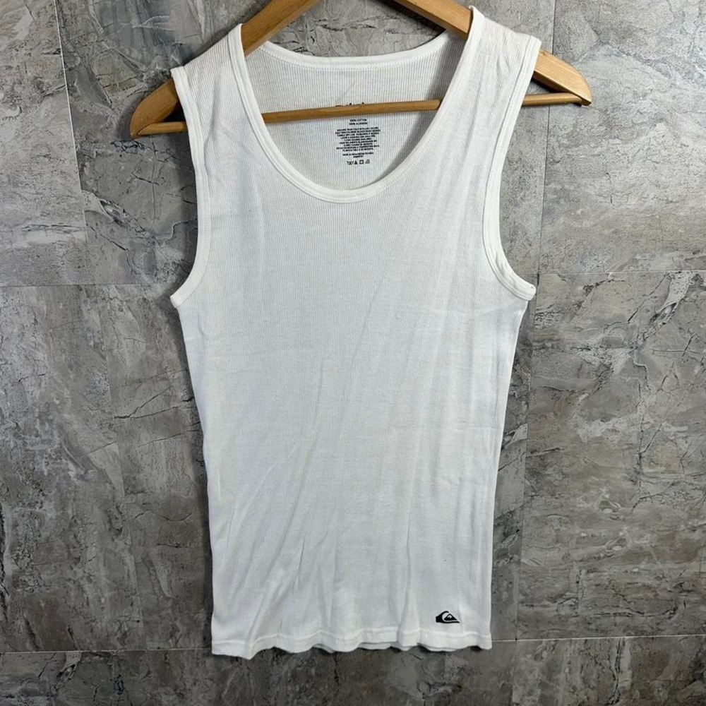 Quiksilver white tank top‎ Woman's Size L #summer #surf